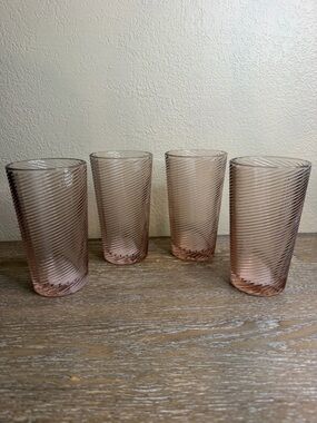 14.9 fl oz Glass Swirl Restful Tumbler Pink - Threshold set of 4